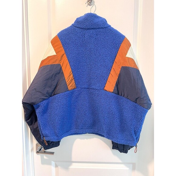 UGG Women's Kieren Uggfluff Nylon Colorblock  Blue Jacket Coat Bomber X-Large - Picture 10 of 14